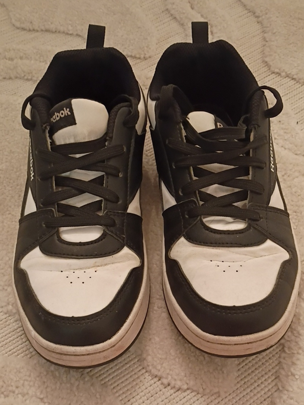 Reebok Black and White Casual Lace-Up Sneakers